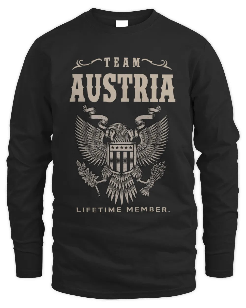 AUSTRIA TP06-K82 – Personalized Classic Style Apparel “Team NAME Lifetime Member” - Men's Long Sleeved T-Shirt - Black