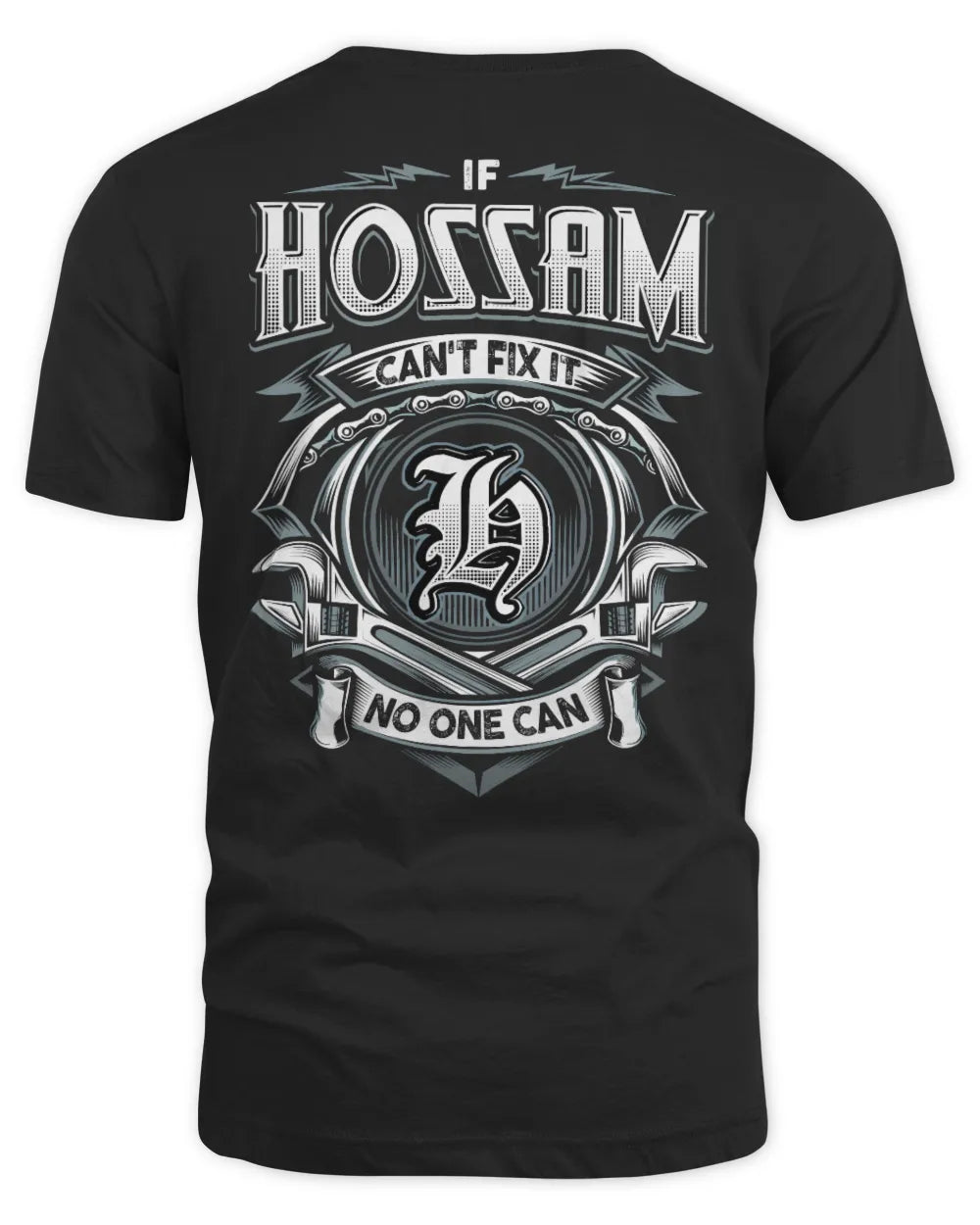 HOSSAM AP81-K4-626 - Personalized Ahmed Quote Apparel “If Ahmed Can't Fix It, No One Can” - Unisex Standard T-Shirt - Black