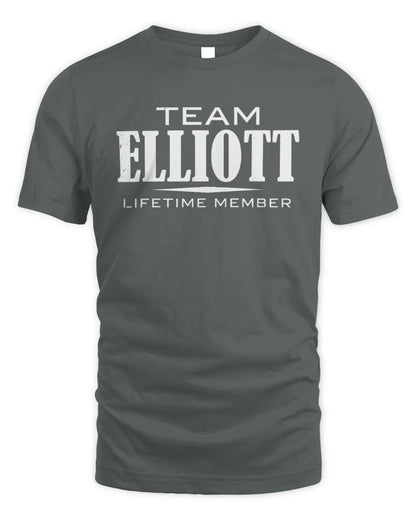 ELLIOTT BL62-K4-128 - Personalized “Team NAME Lifetime Member” - Unisex Standard T-Shirt - Charcoal