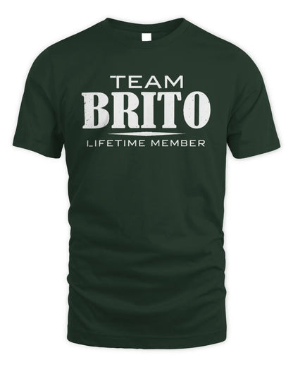 BRITO BL62-K4-128 - Personalized “Team NAME Lifetime Member” - Unisex Standard T-Shirt - Forest Green