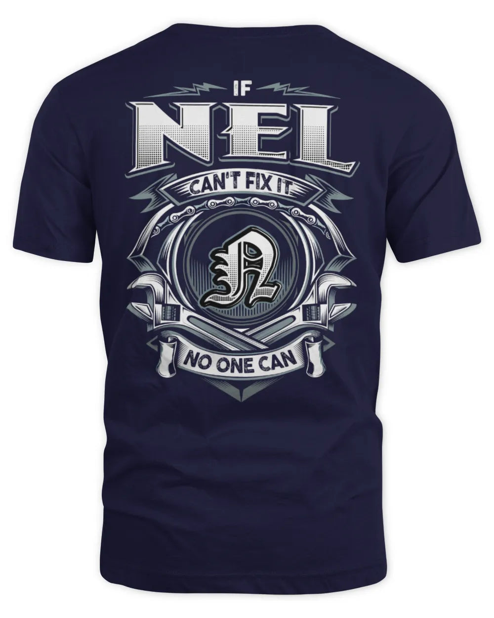 NEL AP81-K4-626 - Personalized Ahmed Quote Apparel “If Ahmed Can't Fix It, No One Can” - Unisex Standard T-Shirt - Navy