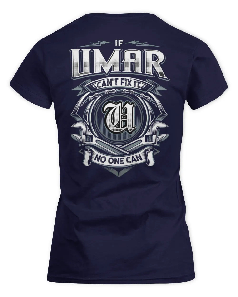UMAR AP81-K4-626 - Personalized Ahmed Quote Apparel “If Ahmed Can't Fix It, No One Can” - Women's Standard T-Shirt - Navy