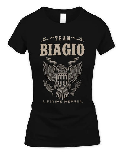 BIAGIO TP06-K82 – Personalized Classic Style Apparel “Team NAME Lifetime Member” - Women's Standard T-Shirt - Black