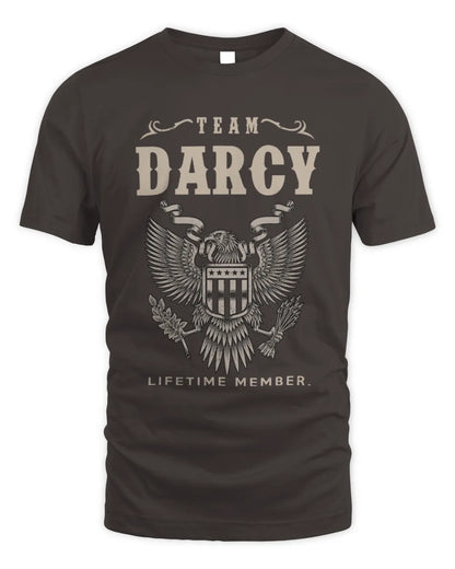 DARCY TP06-K82 – Personalized Classic Style Apparel “Team NAME Lifetime Member” - Unisex Standard T-Shirt - Dark Chocolate