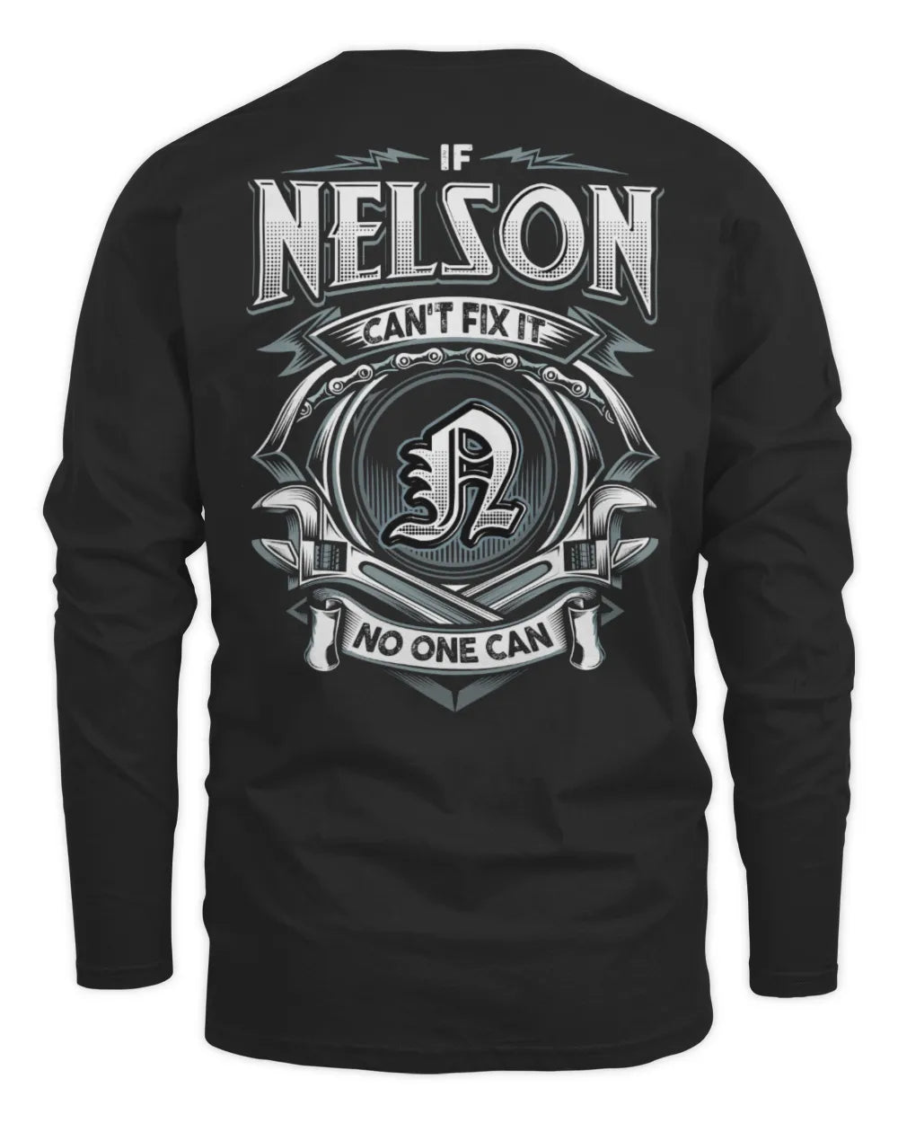NELSON AP81-K4-626 - Personalized Ahmed Quote Apparel “If Ahmed Can't Fix It, No One Can” - Men's Long Sleeved T-Shirt - Black