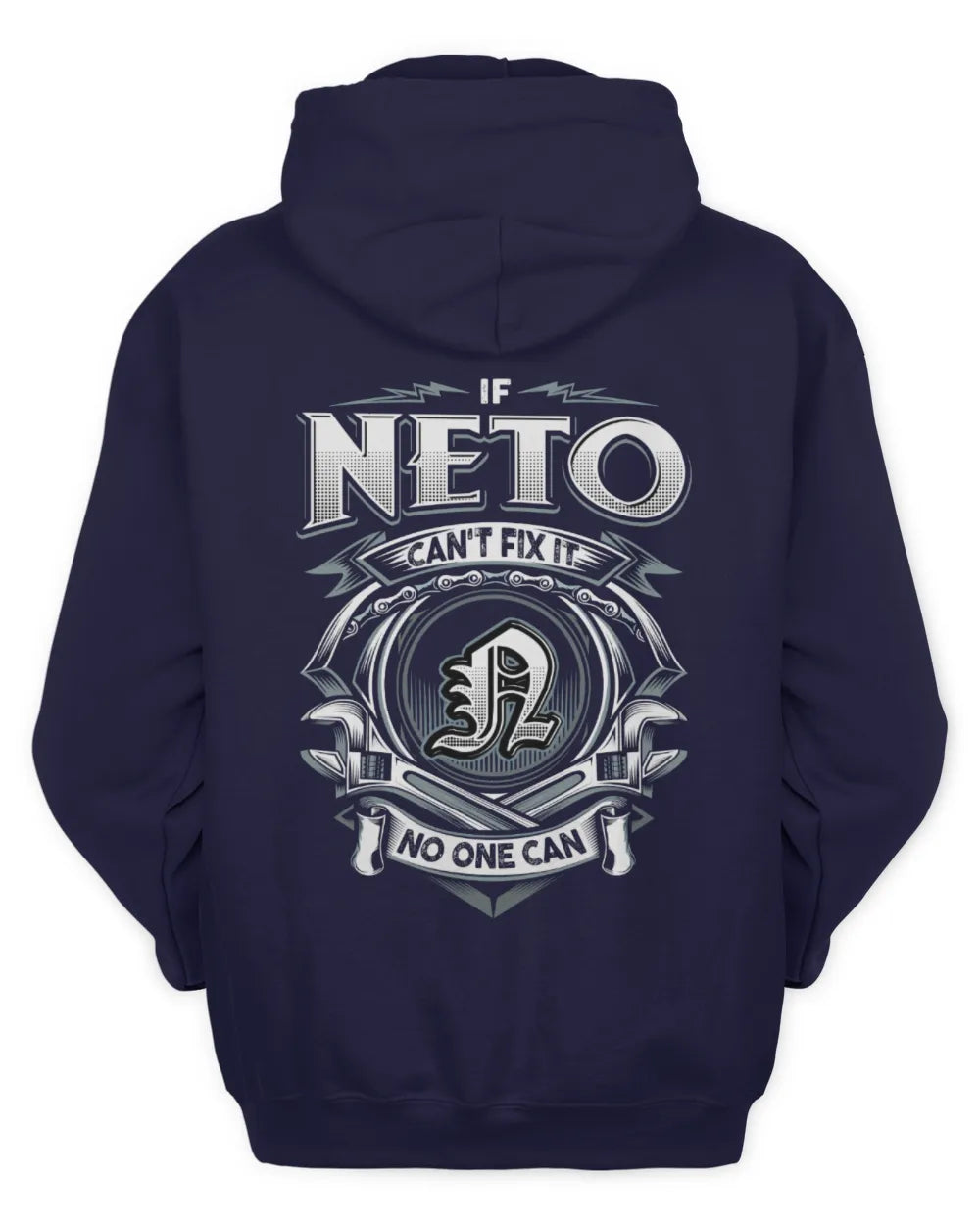 NETO AP81-K4-626 - Personalized Ahmed Quote Apparel “If Ahmed Can't Fix It, No One Can” - Unisex Hoodie - Navy