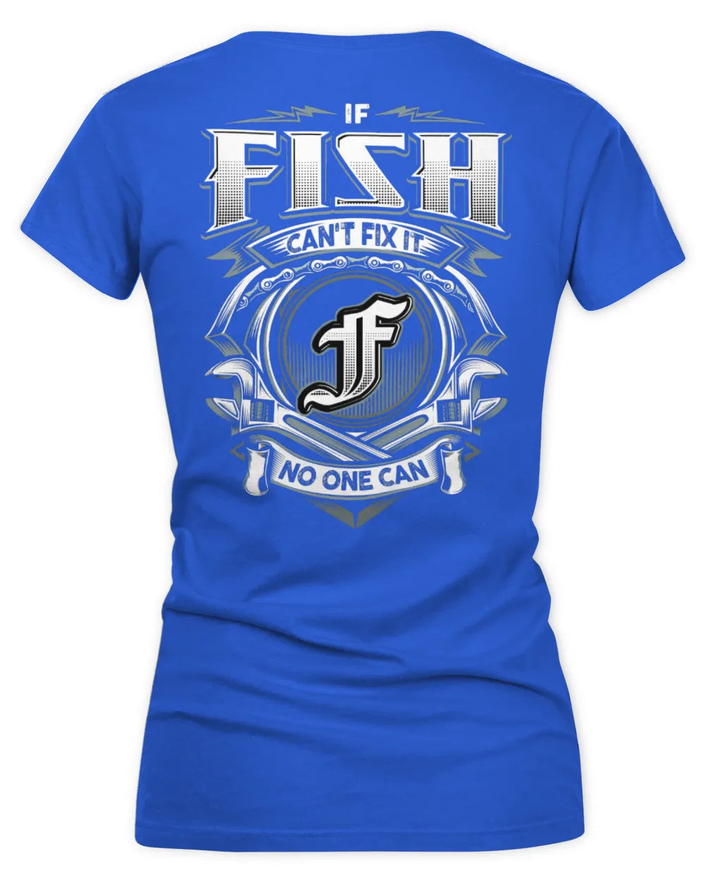 FISH AP81-K4-626 - Personalized Ahmed Quote Apparel “If Ahmed Can't Fix It, No One Can” - Women's V-Neck T-Shirt - Royal