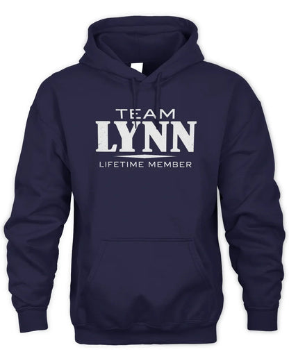 LYNN BL62-K4-128 - Personalized “Team NAME Lifetime Member” - Unisex Hoodie - Navy