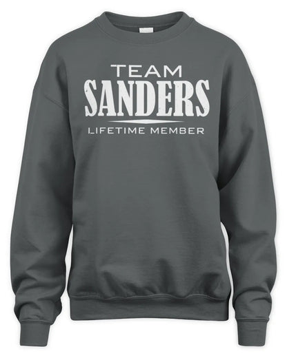 SANDERS BL62-K4-128 - Personalized “Team NAME Lifetime Member” - Unisex Sweatshirt - Charcoal