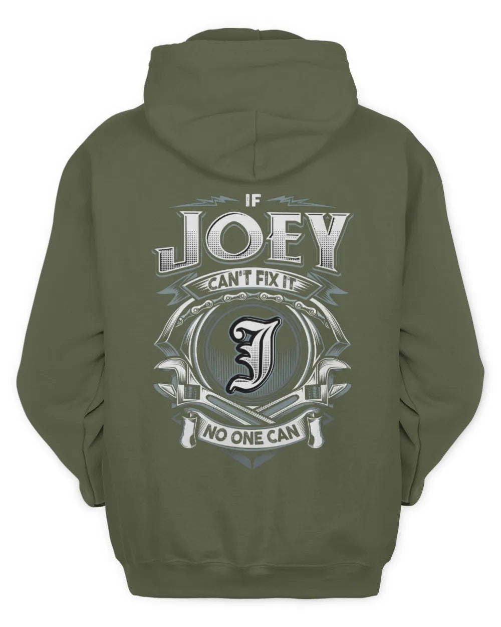 JOEY AP81-K4-626 - Personalized Ahmed Quote Apparel “If Ahmed Can't Fix It, No One Can” - Unisex Hoodie - Military Green