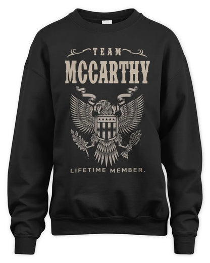 MCCARTHY TP06-K82 – Personalized Classic Style Apparel “Team NAME Lifetime Member” - Unisex Sweatshirt - Black