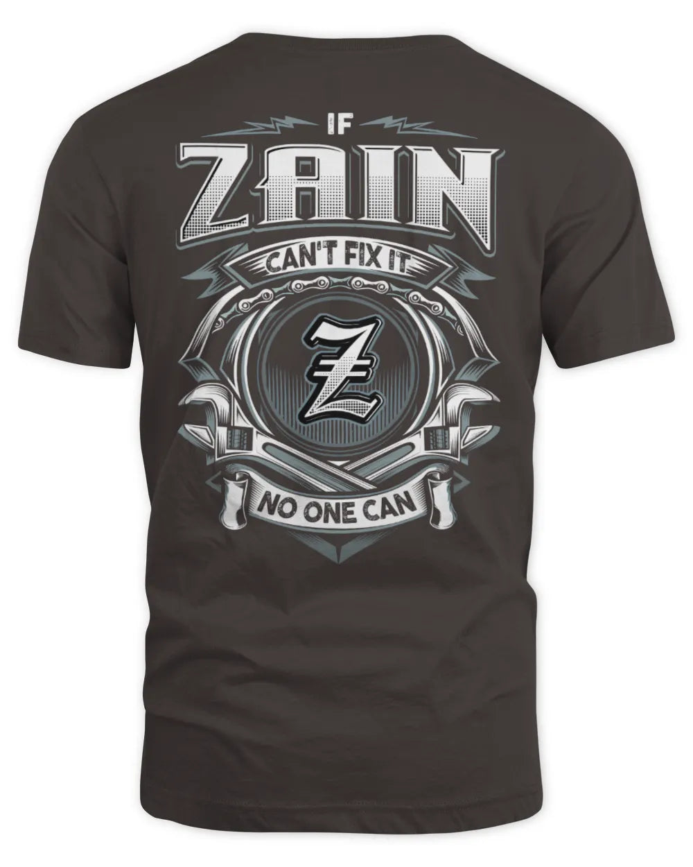 ZAIN AP81-K4-626 - Personalized Ahmed Quote Apparel “If Ahmed Can't Fix It, No One Can” - Unisex Standard T-Shirt - Dark Chocolate