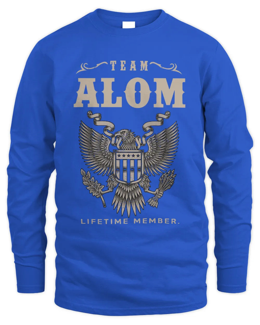 ALOM TP06-K82 – Personalized Classic Style Apparel “Team NAME Lifetime Member” - Men's Long Sleeved T-Shirt - Royal