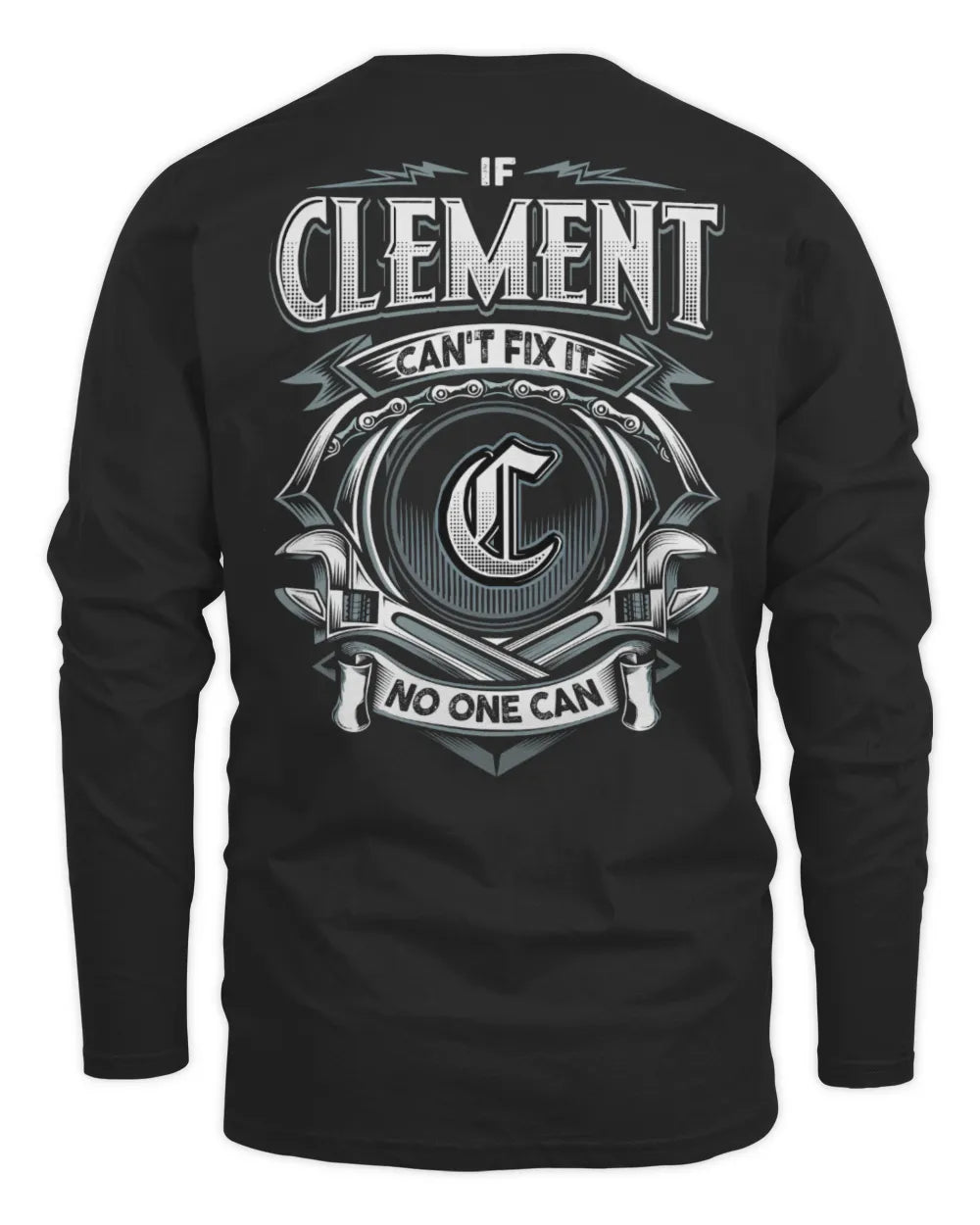 CLEMENT AP81-K4-626 - Personalized Ahmed Quote Apparel “If Ahmed Can't Fix It, No One Can” - Men's Long Sleeved T-Shirt - Black