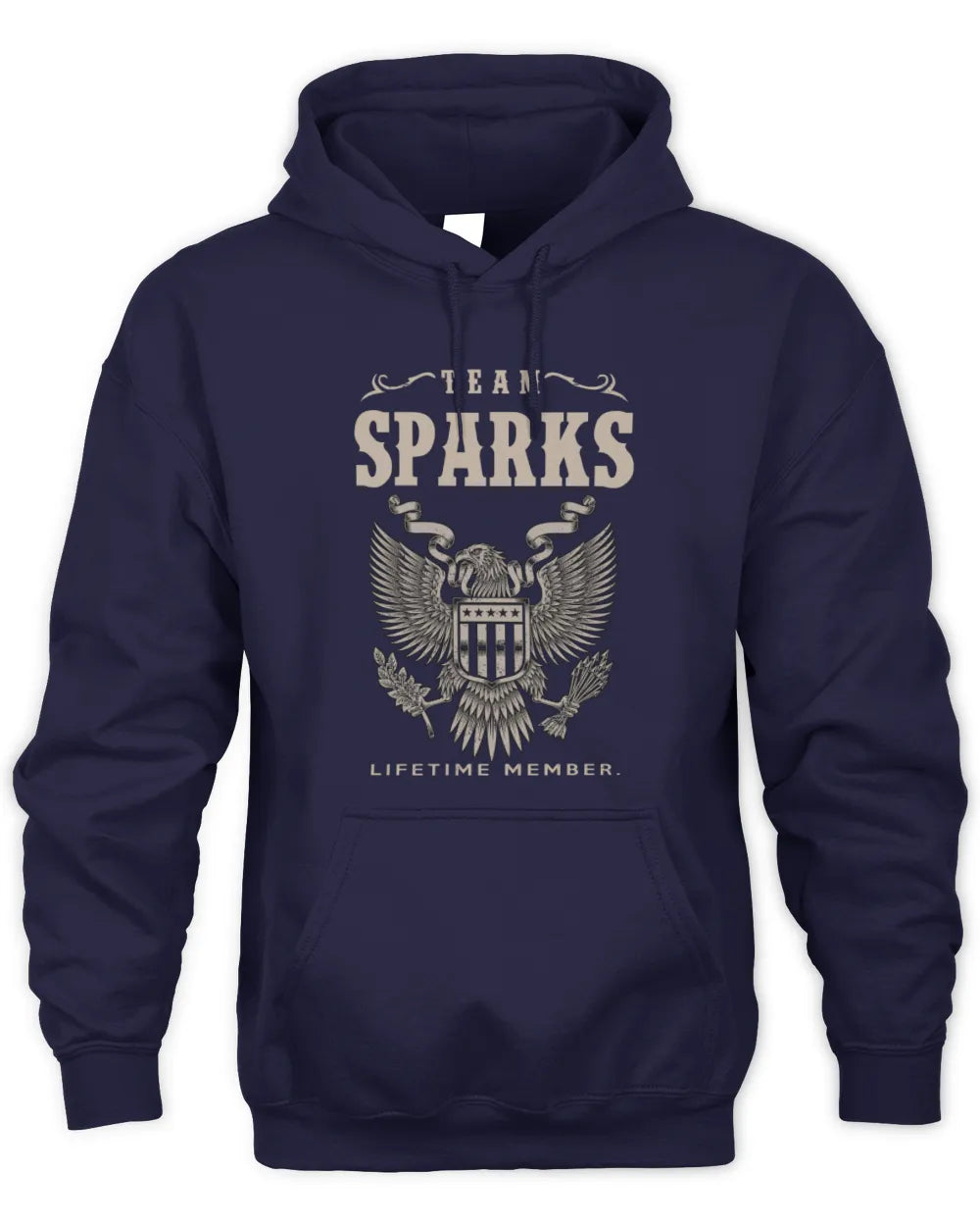 SPARKS TP06-K82 – Personalized Classic Style Apparel “Team NAME Lifetime Member” - Unisex Hoodie - Navy