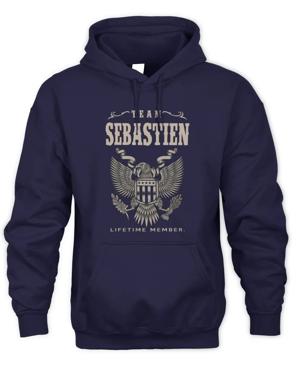 SEBASTIEN TP06-K82 – Personalized Classic Style Apparel “Team NAME Lifetime Member” - Unisex Hoodie - Navy