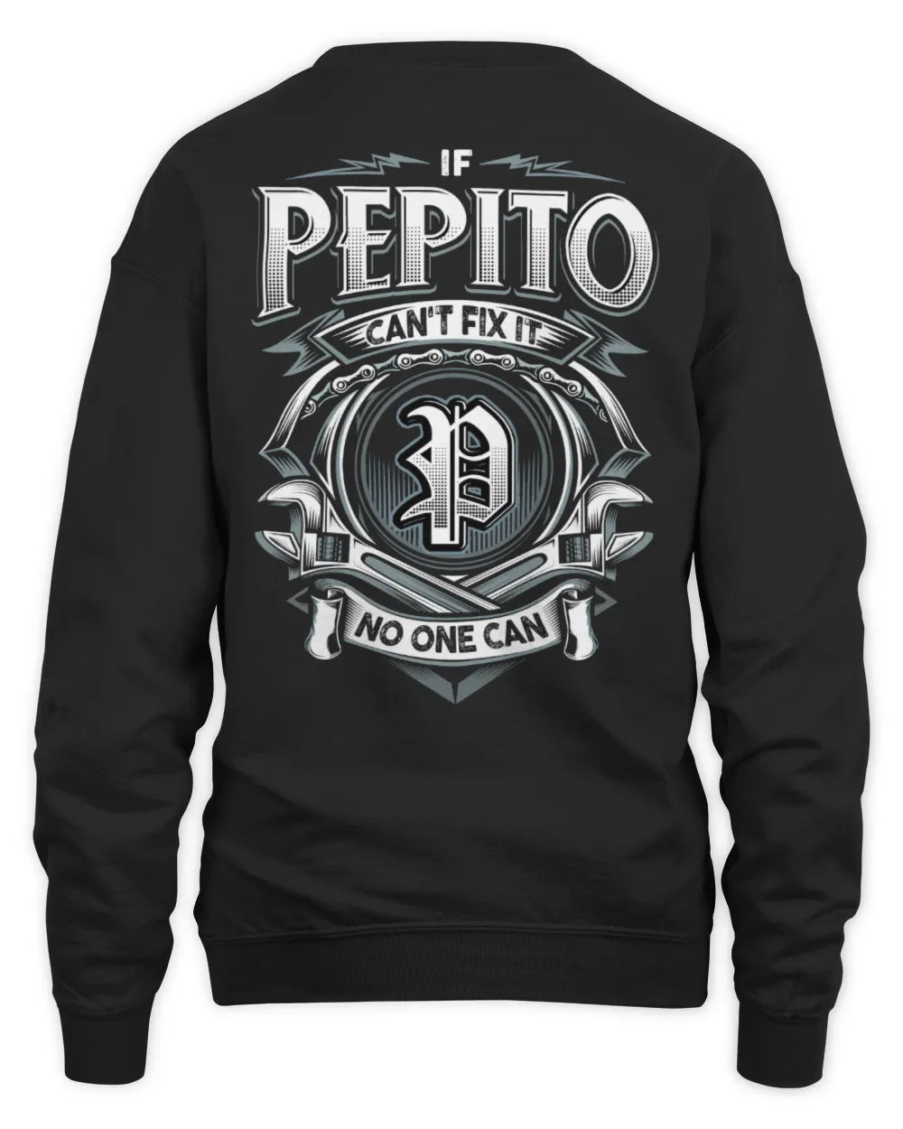 PEPITO AP81-K4-626 - Personalized Ahmed Quote Apparel “If Ahmed Can't Fix It, No One Can” - Unisex Sweatshirt - Black