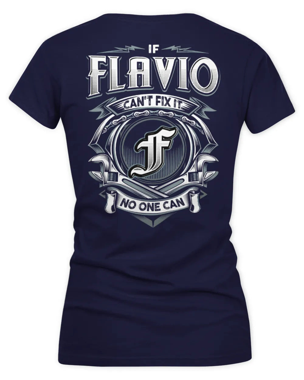 FLAVIO AP81-K4-626 - Personalized Ahmed Quote Apparel “If Ahmed Can't Fix It, No One Can” - Women's V-Neck T-Shirt - Navy