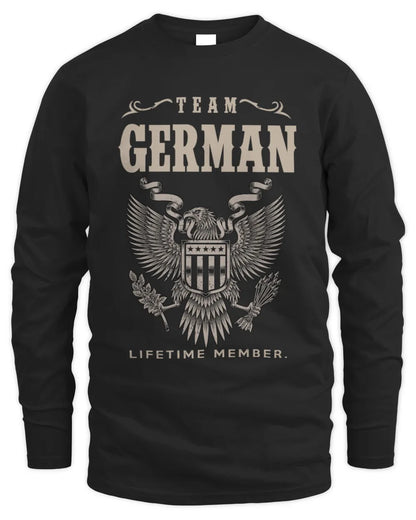 GERMAN TP06-K82 – Personalized Classic Style Apparel “Team NAME Lifetime Member” - Men's Long Sleeved T-Shirt - Black