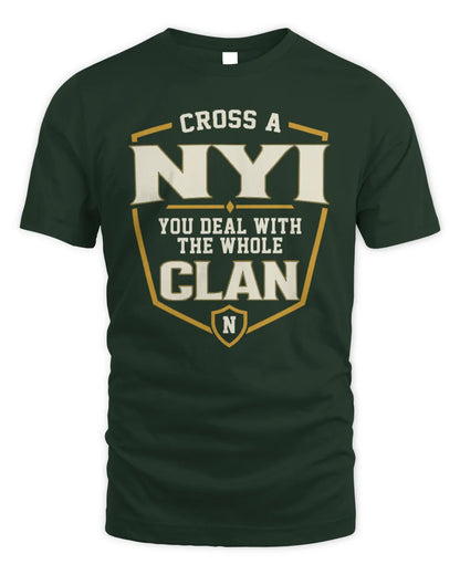 NYI NT1-K008 Cross A/An NAME, You Deal With the Whole Clan | Personalized Vintage T-Shirt - Unisex Standard T-Shirt - Forest Green