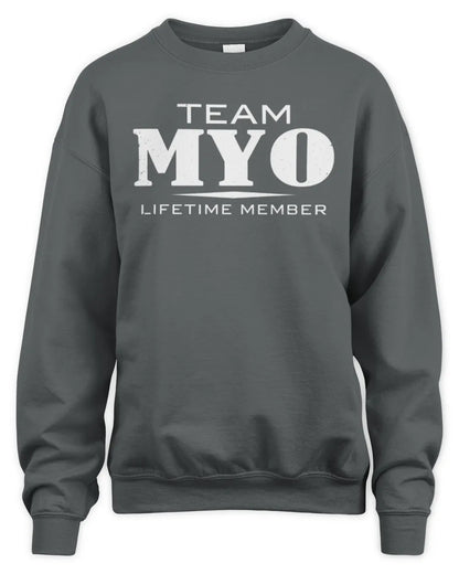 MYO BL62-K4-128 - Personalized “Team NAME Lifetime Member” - Unisex Sweatshirt - Charcoal