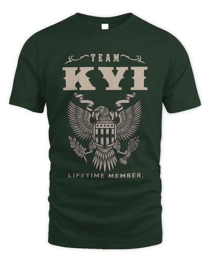 KYI TP06-K82 – Personalized Classic Style Apparel “Team NAME Lifetime Member” - Unisex Standard T-Shirt - Forest Green