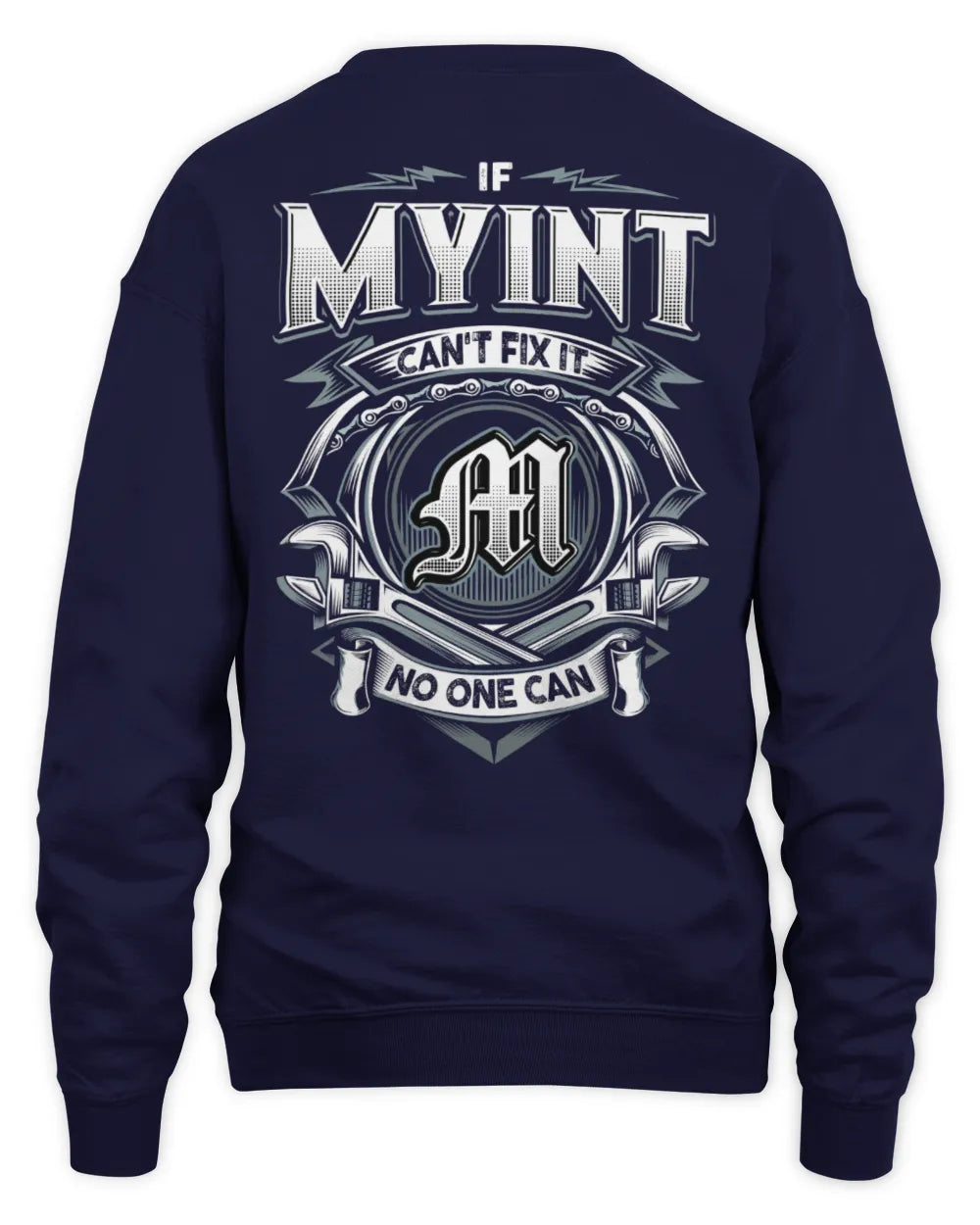MYINT AP81-K4-626 - Personalized Ahmed Quote Apparel “If Ahmed Can't Fix It, No One Can” - Unisex Sweatshirt - Navy