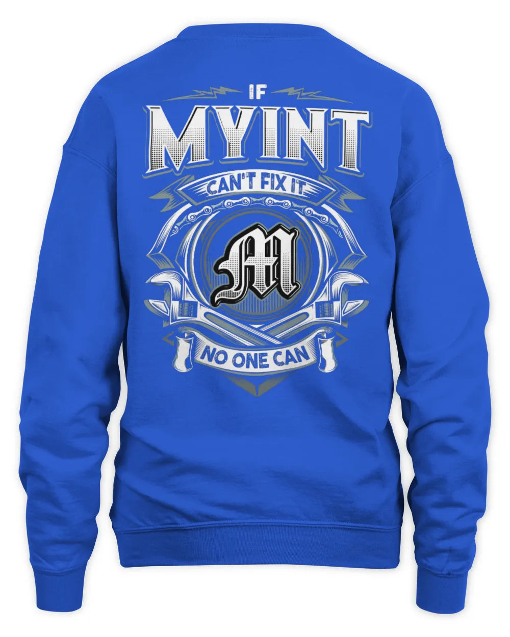 MYINT AP81-K4-626 - Personalized Ahmed Quote Apparel “If Ahmed Can't Fix It, No One Can” - Unisex Sweatshirt - Royal