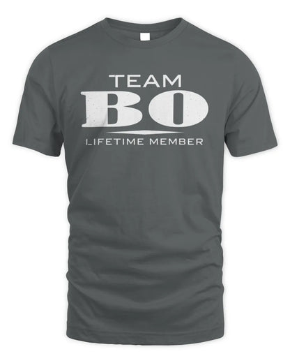 BO BL62-K4-128 - Personalized “Team NAME Lifetime Member” - Unisex Standard T-Shirt - Charcoal