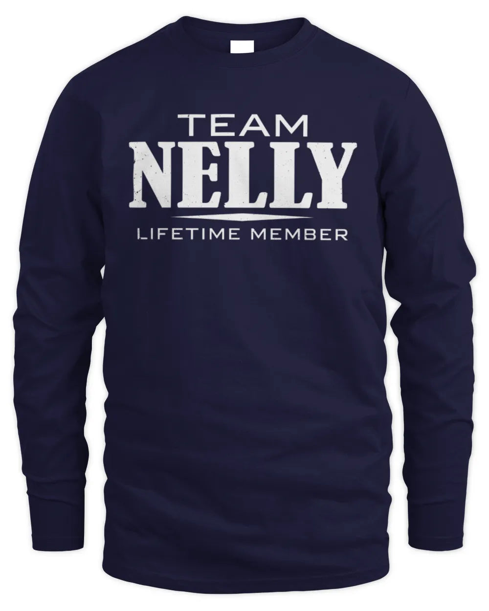 NELLY BL62-K4-128 - Personalized “Team NAME Lifetime Member” - Men's Long Sleeved T-Shirt - Navy