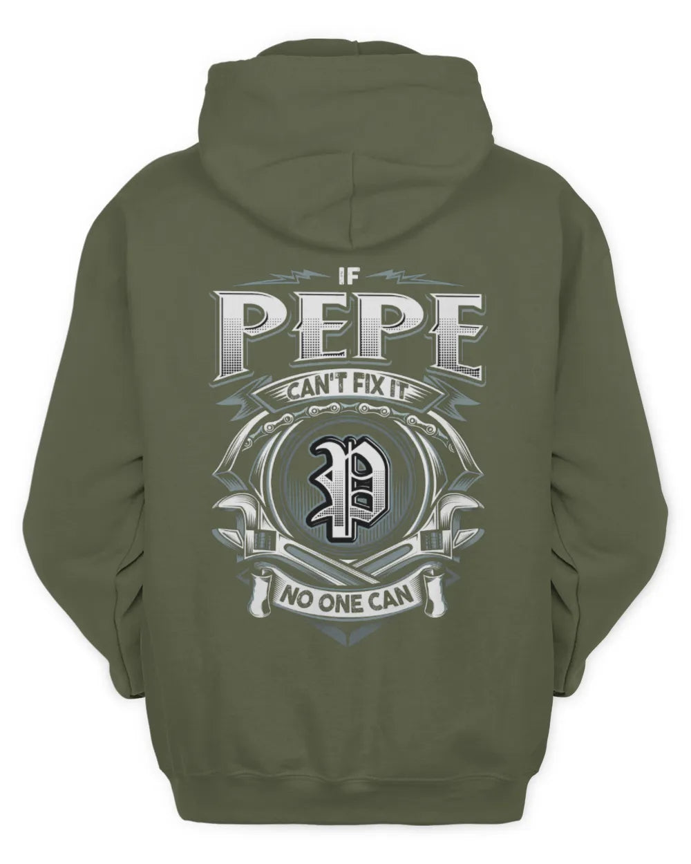 PEPE AP81-K4-626 - Personalized Ahmed Quote Apparel “If Ahmed Can't Fix It, No One Can” - Unisex Hoodie - Military Green