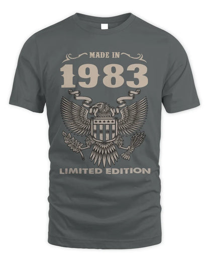 1983 HH89-K2 – Classic Birth Year Limited Edition T-Shirt - Unisex Standard T-Shirt - Charcoal