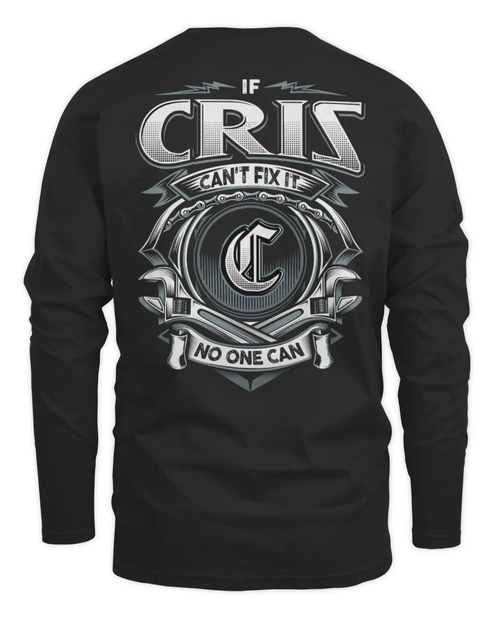 CRIS AP81-K4-626 - Personalized Ahmed Quote Apparel “If Ahmed Can't Fix It, No One Can” - Men's Long Sleeved T-Shirt - Black
