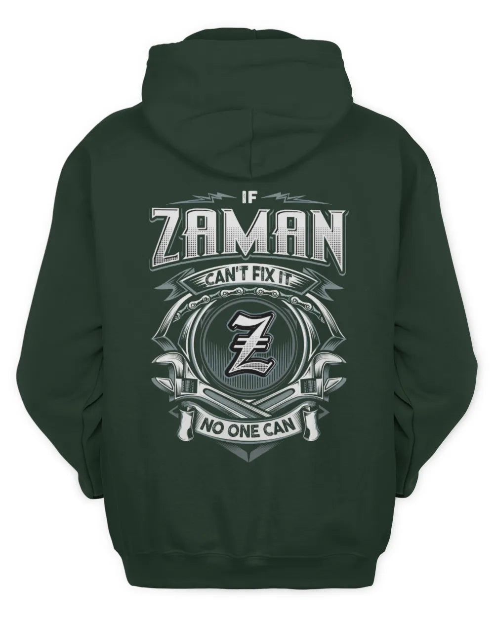 ZAMAN AP81-K4-626 - Personalized Ahmed Quote Apparel “If Ahmed Can't Fix It, No One Can” - Unisex Hoodie - Forest Green