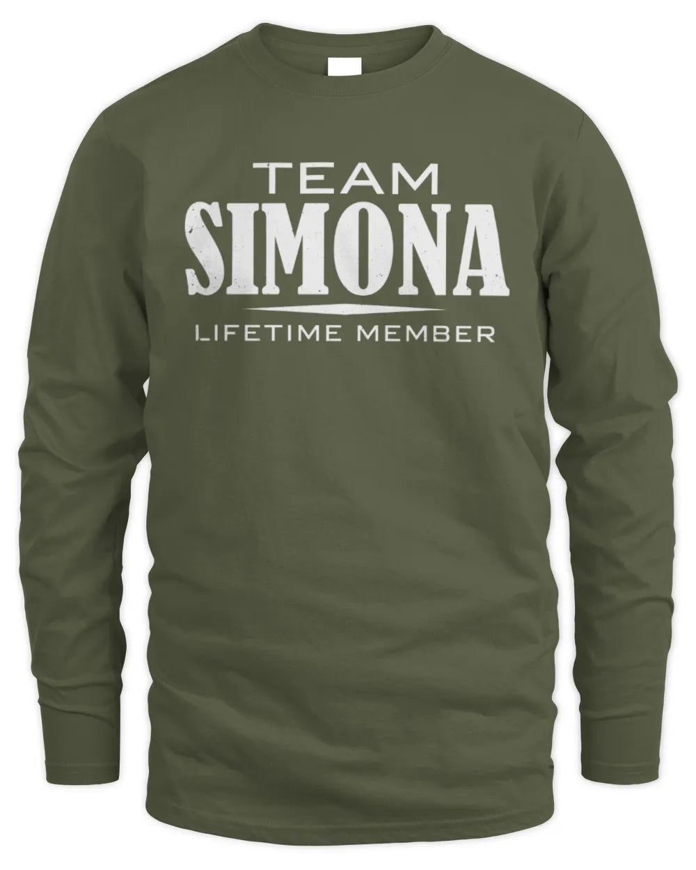 SIMONA BL62-K4-128 - Personalized “Team NAME Lifetime Member” - Men's Long Sleeved T-Shirt - Military Green