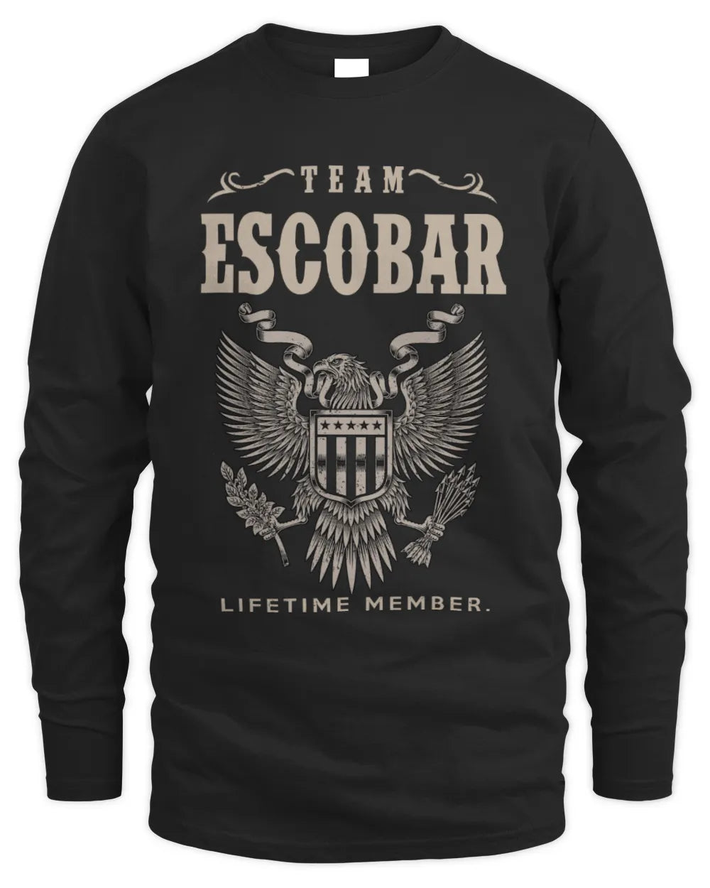 ESCOBAR TP06-K82 – Personalized Classic Style Apparel “Team NAME Lifetime Member” - Men's Long Sleeved T-Shirt - Black