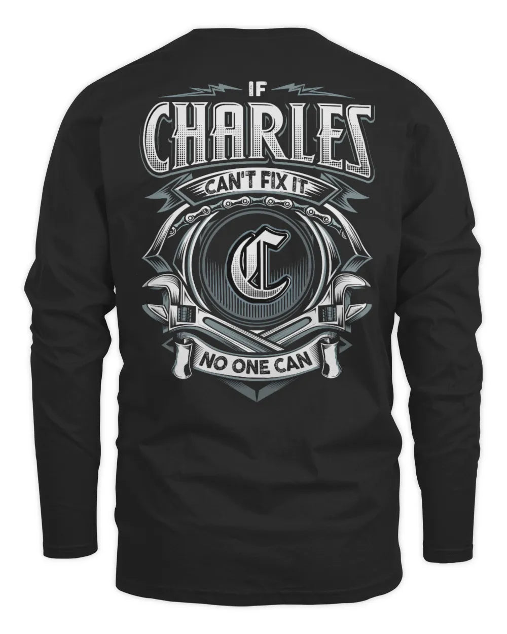CHARLES AP81-K4-626 - Personalized Ahmed Quote Apparel “If Ahmed Can't Fix It, No One Can” - Men's Long Sleeved T-Shirt - Black