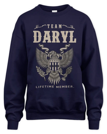 DARYL TP06-K82 – Personalized Classic Style Apparel “Team NAME Lifetime Member” - Unisex Sweatshirt - Navy