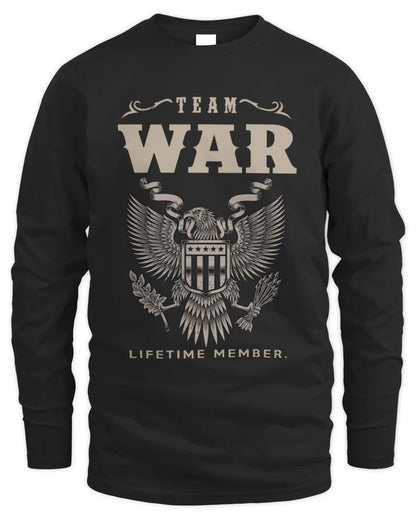 WAR TP06-K82 – Personalized Classic Style Apparel “Team NAME Lifetime Member” - Men's Long Sleeved T-Shirt - Black