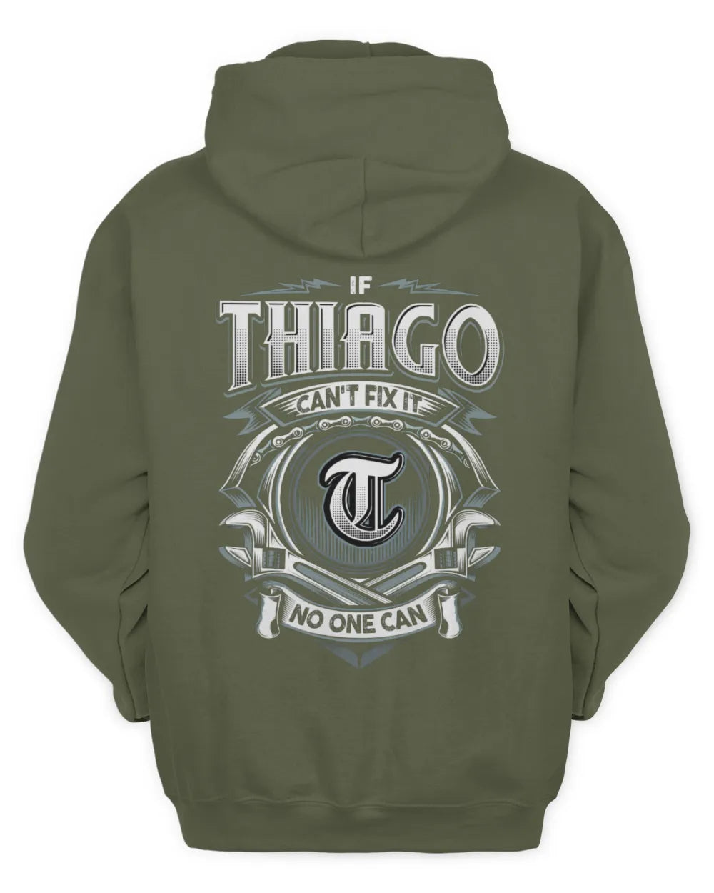 THIAGO AP81-K4-626 - Personalized Ahmed Quote Apparel “If Ahmed Can't Fix It, No One Can” - Unisex Hoodie - Military Green