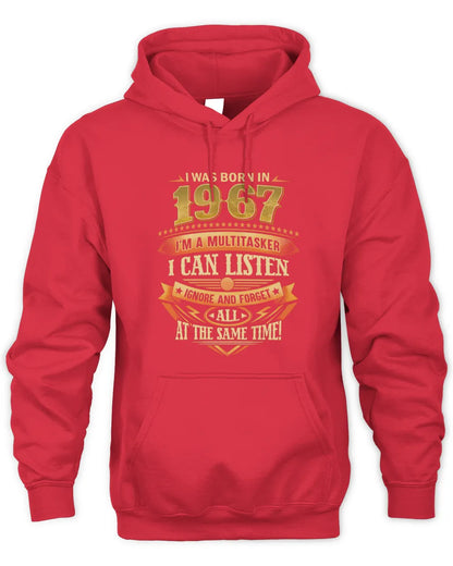 1967 HH89-K2 – Funny Birth Year Multitasker Quote T-Shirt - Unisex Hoodie - Red