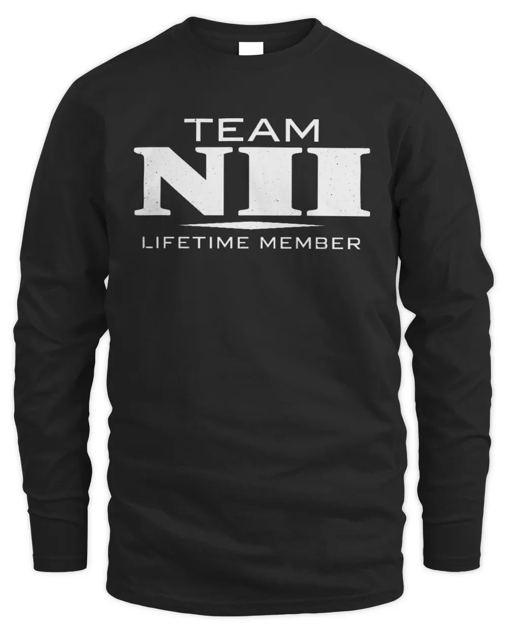 NII BL62-K4-128 - Personalized “Team NAME Lifetime Member” - Men's Long Sleeved T-Shirt - Black