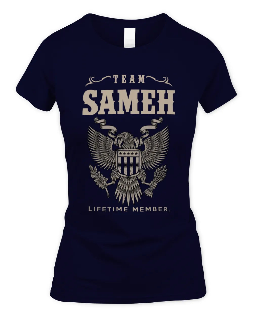 SAMEH TP06-K82 – Personalized Classic Style Apparel “Team NAME Lifetime Member” - Women's Standard T-Shirt - Navy