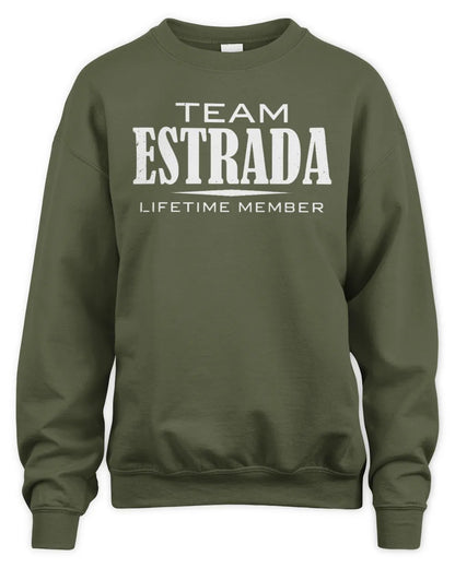 ESTRADA BL62-K4-128 - Personalized “Team NAME Lifetime Member” - Unisex Sweatshirt - Military Green