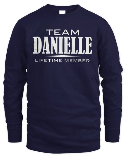 DANIELLE BL62-K4-128 - Personalized “Team NAME Lifetime Member” - Men's Long Sleeved T-Shirt - Navy