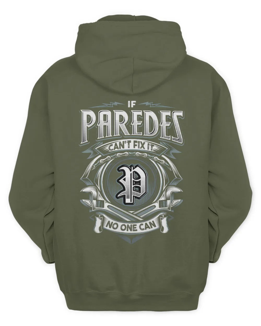PAREDES AP81-K4-626 - Personalized Ahmed Quote Apparel “If Ahmed Can't Fix It, No One Can” - Unisex Hoodie - Military Green