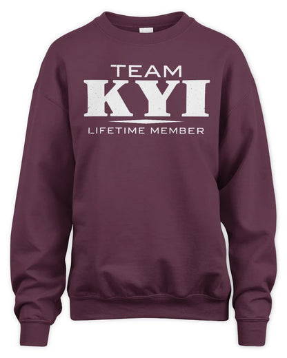 KYI BL62-K4-128 - Personalized “Team NAME Lifetime Member” - Unisex Sweatshirt - Maroon