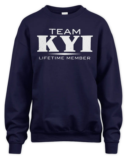 KYI BL62-K4-128 - Personalized “Team NAME Lifetime Member” - Unisex Sweatshirt - Navy