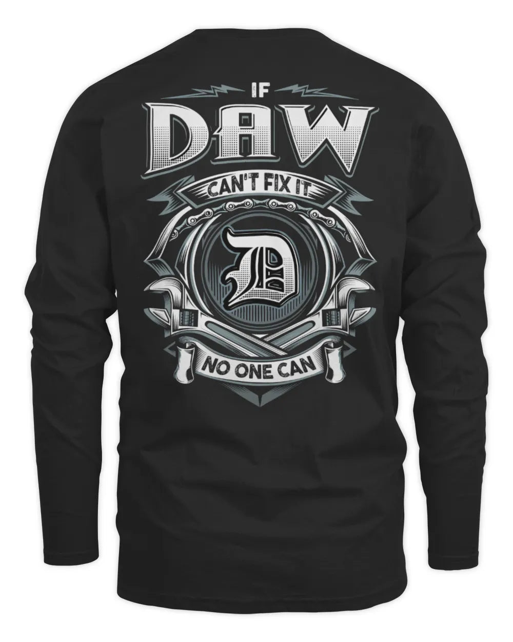 DAW AP81-K4-626 - Personalized Ahmed Quote Apparel “If Ahmed Can't Fix It, No One Can” - Men's Long Sleeved T-Shirt - Black