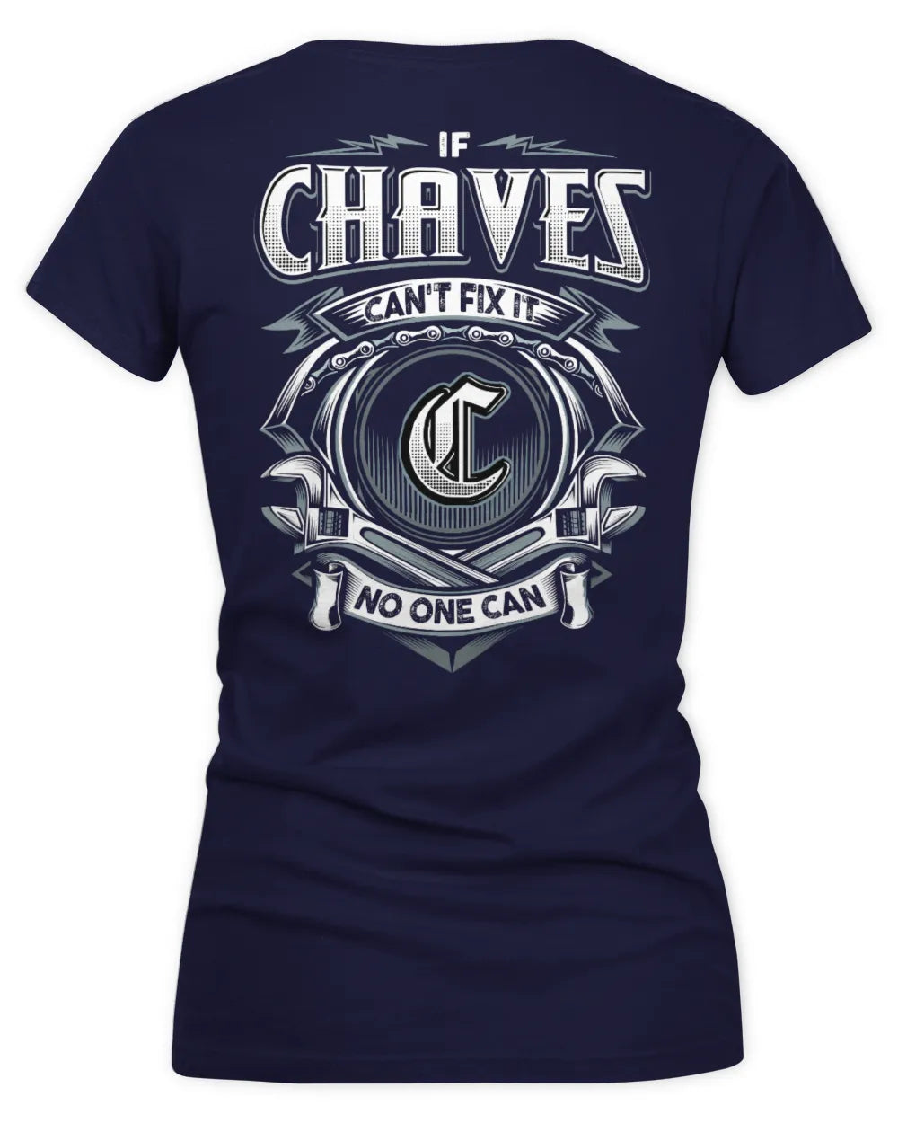 CHAVES AP81-K4-626 - Personalized Ahmed Quote Apparel “If Ahmed Can't Fix It, No One Can” - Women's V-Neck T-Shirt - Navy